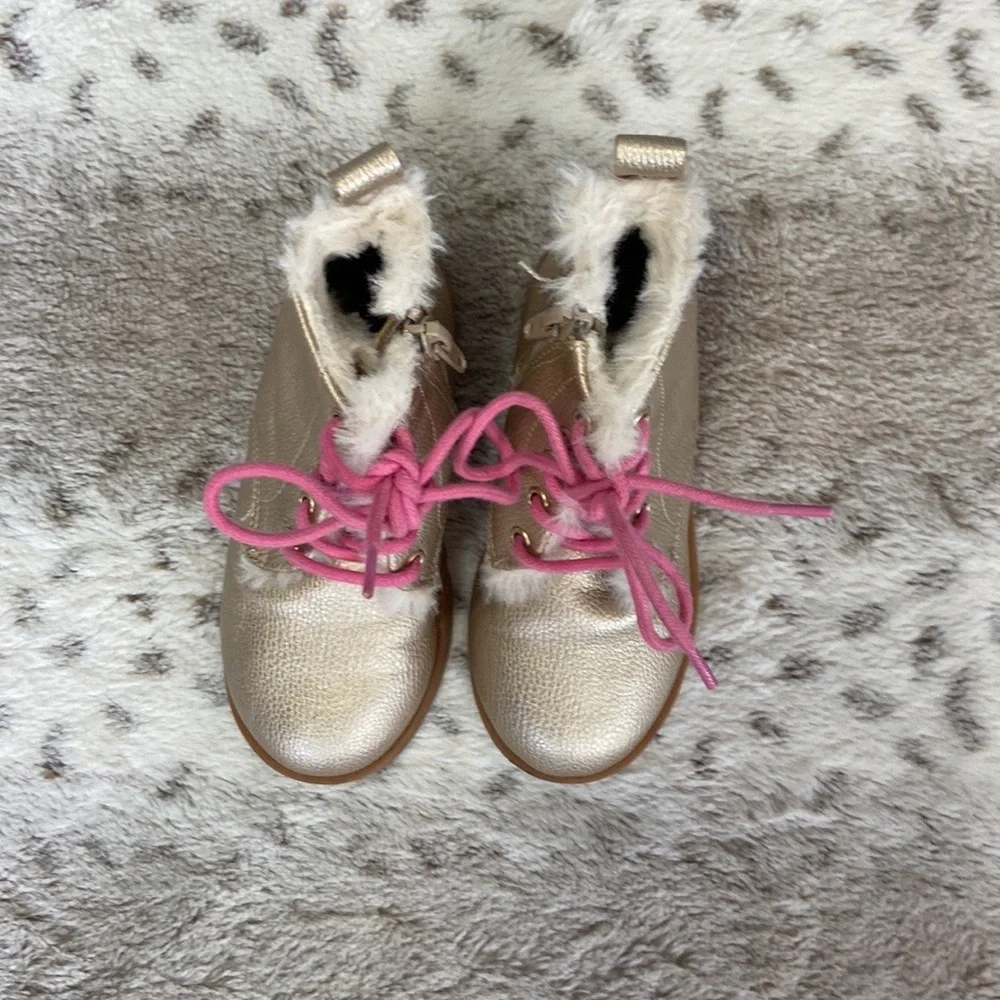 Tucker + Tate metallic gold high top boots girls size 6 Barbie girlhoodcore